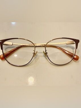 Coach Blush Pink and Gold Oversized Cat-Eye Glasses